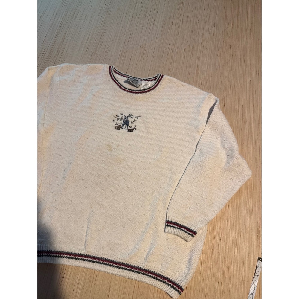 Northern Reflections Parkhurst Mens XL Cream Wildlife Embroidered  Sweater 44